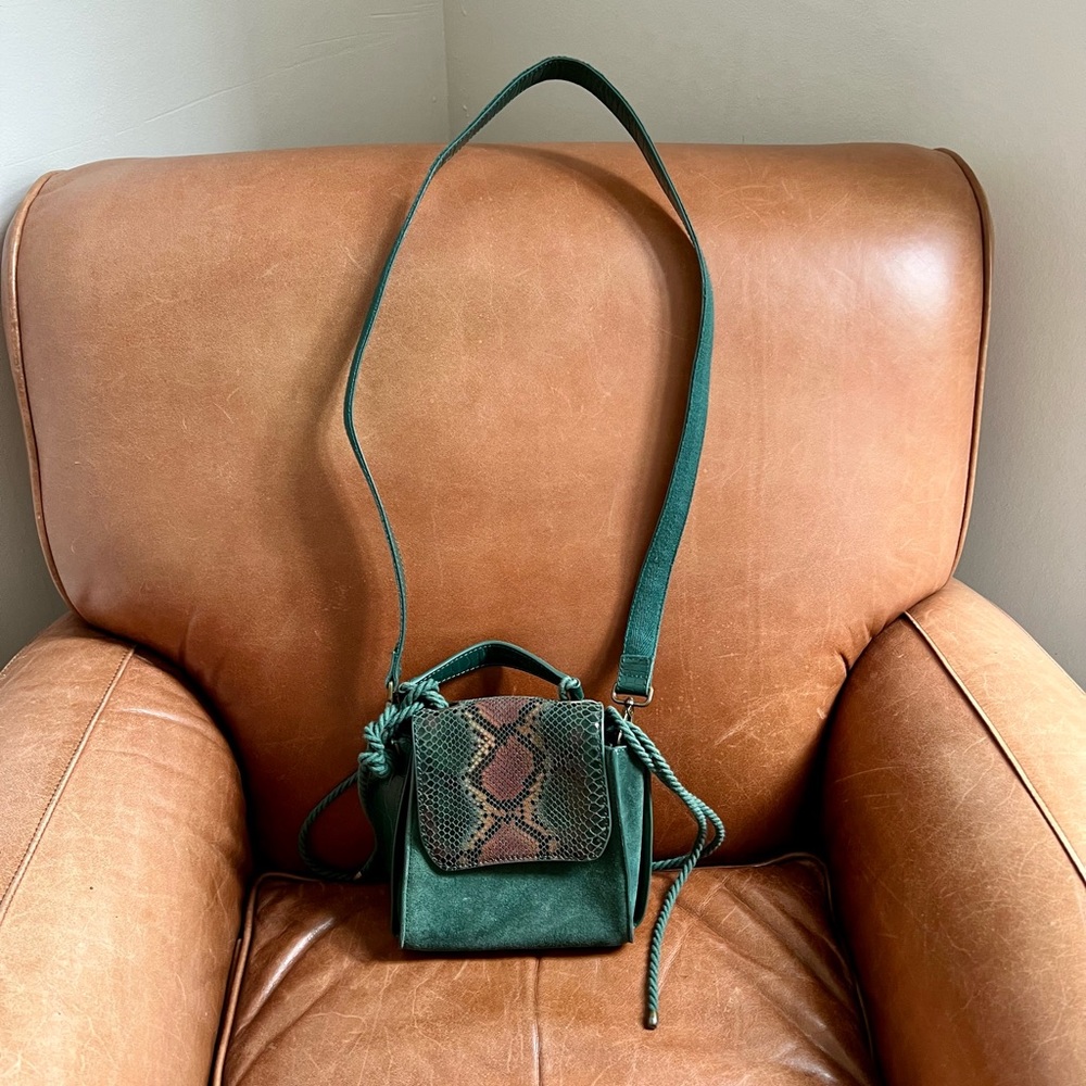 Free people green crossbody purse